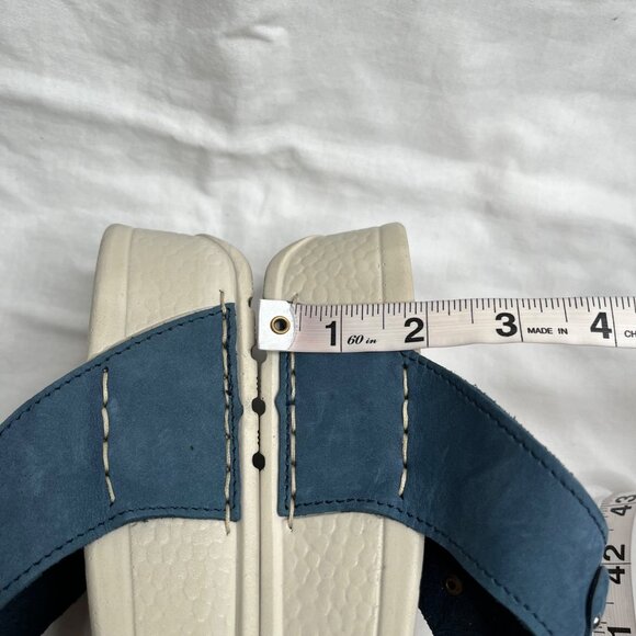 Fly Flot Womens Navy Blue Anatomic Sandals Size 9 Leather Upper - Picture 6 of 8